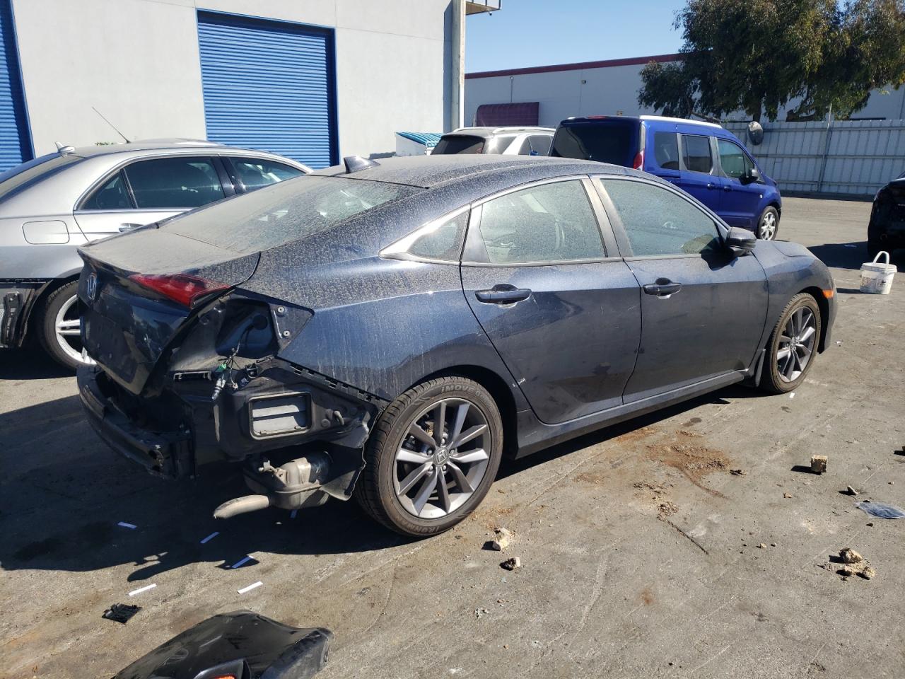 2019 Honda Civic VIN 19XFC1F38KE016384 Copart auction photo, rear end damage thumbnail 3