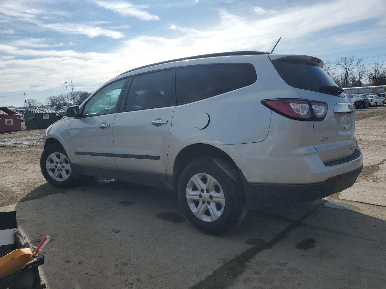 2014 Chevrolet Traverse VIN 1GNKRFED4EJ172330 Copart auction photo, front end / side damage thumbnail 2
