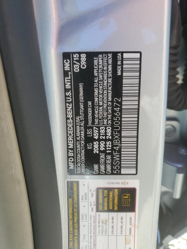 2015 Mercedes-Benz C-klasse VIN 55SWF4JBXFU056472 Copart auction photo, mechanical damage thumbnail 12