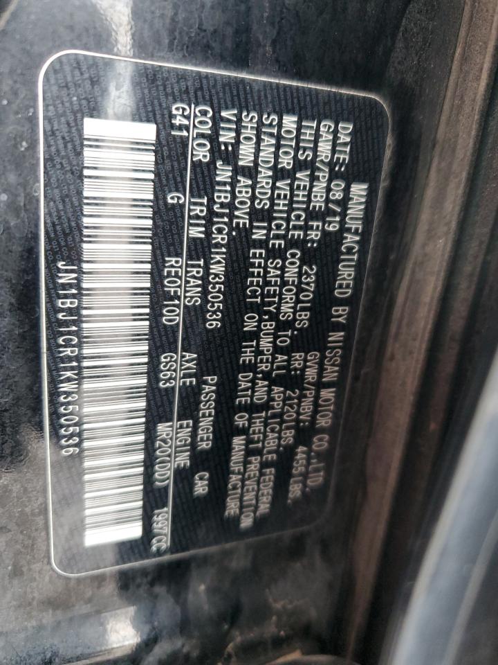 2019 Nissan Rogue VIN JN1BJ1CR1KW350536 Copart auction photo, front end damage thumbnail 13