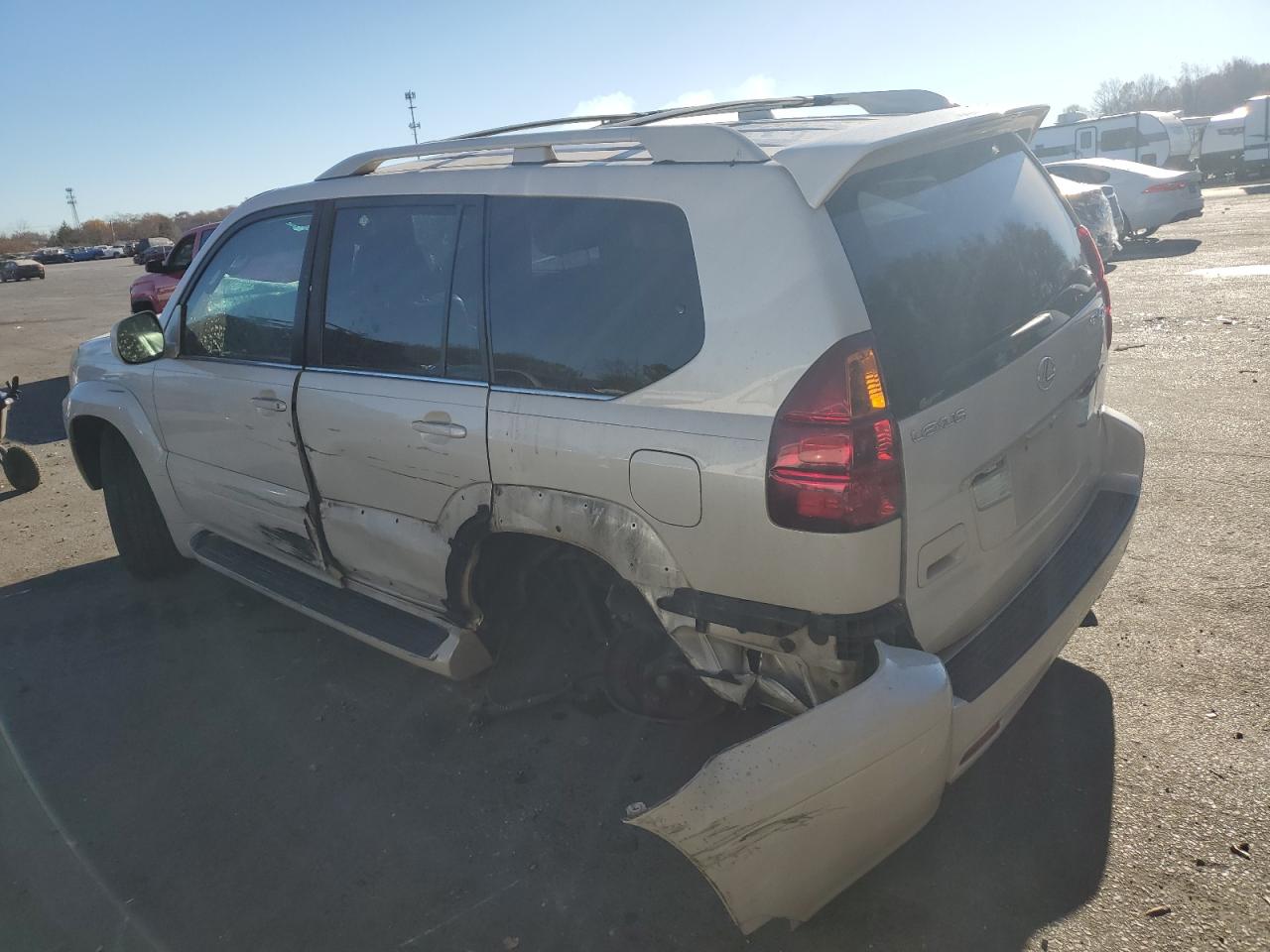 2003 Lexus GX VIN JTJBT20X530010873 Copart auction photo, top/roof / rear end damage thumbnail 2