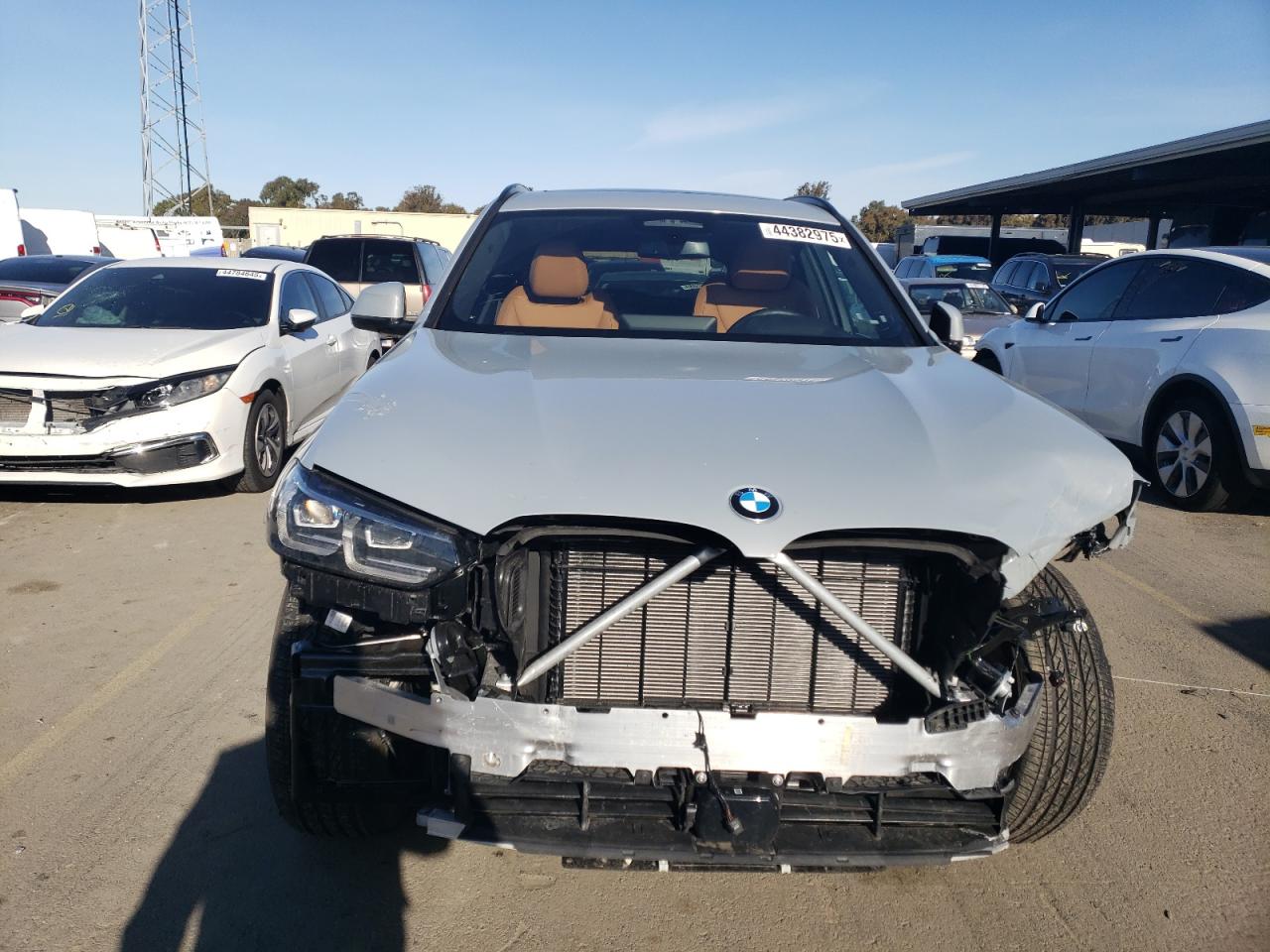2024 BMW X3 VIN 5UX53DP00R9W77745 Copart auction photo, front end / side damage thumbnail 5