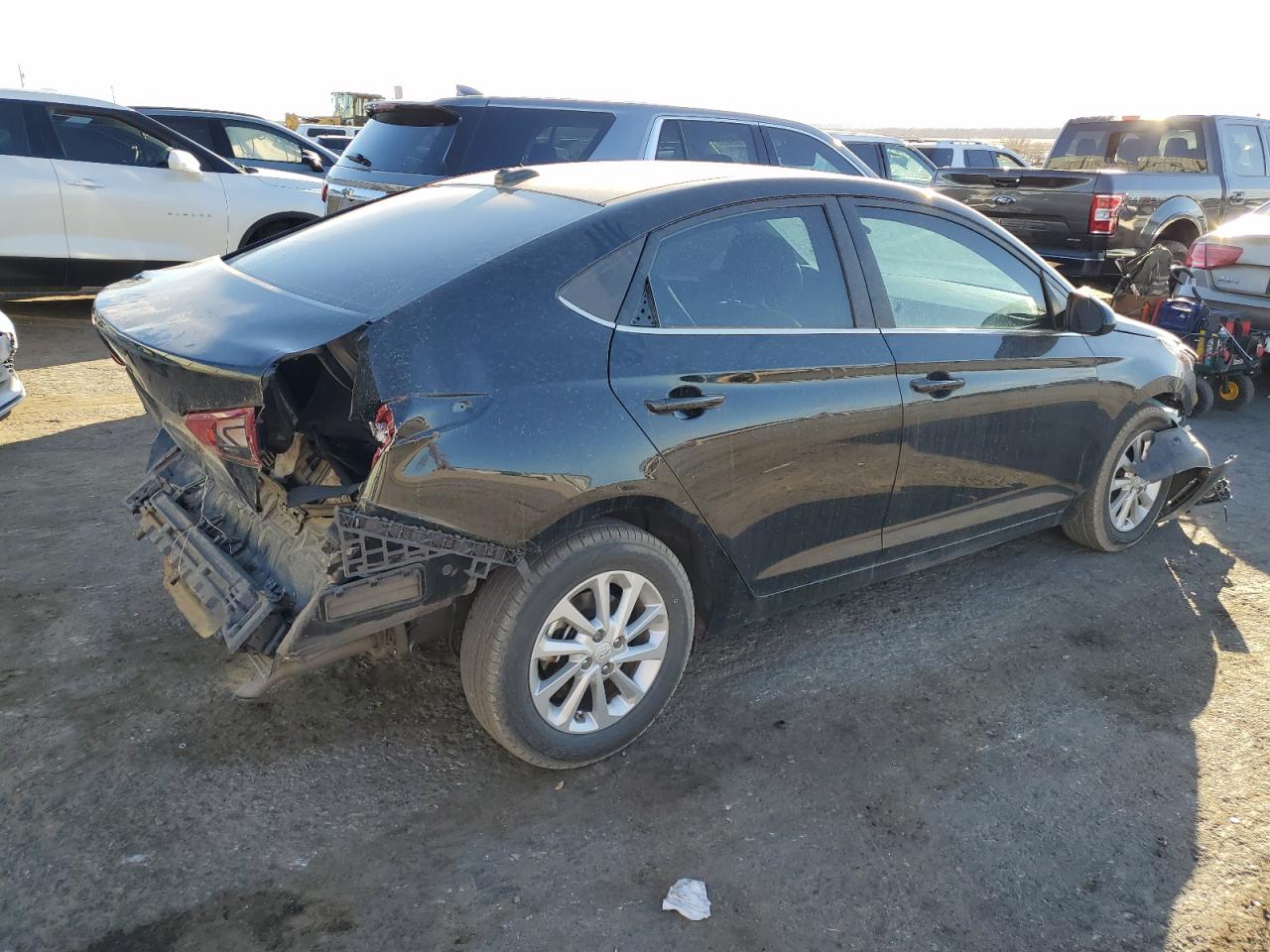 2022 Hyundai Accent VIN 3KPC24A65NE177532 Copart auction photo, rear end damage thumbnail 3