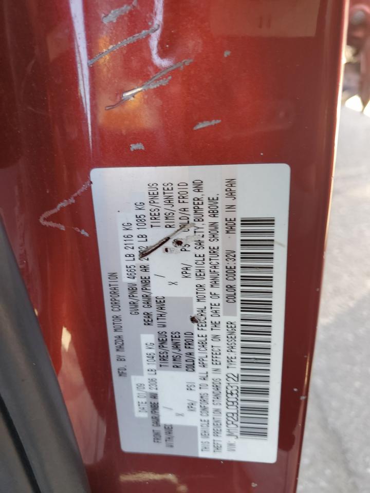 2009 Mazda 5 VIN JM1CR29L090353122 Copart auction photo, rear end / side damage thumbnail 13