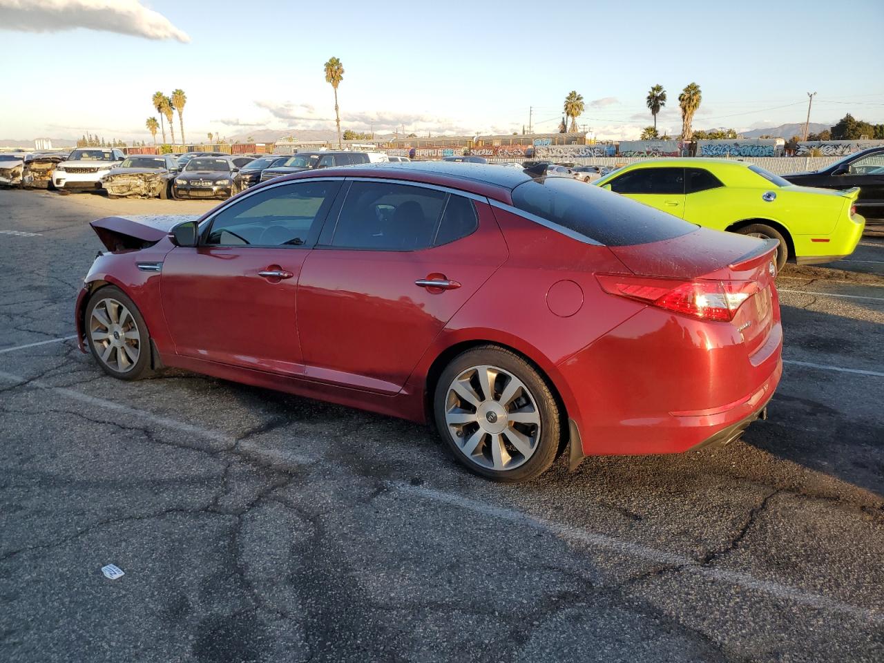 2011 KIA Optima VIN KNAGR4A62B5147227 Copart auction photo, front end / minor dent/scratches damage thumbnail 2