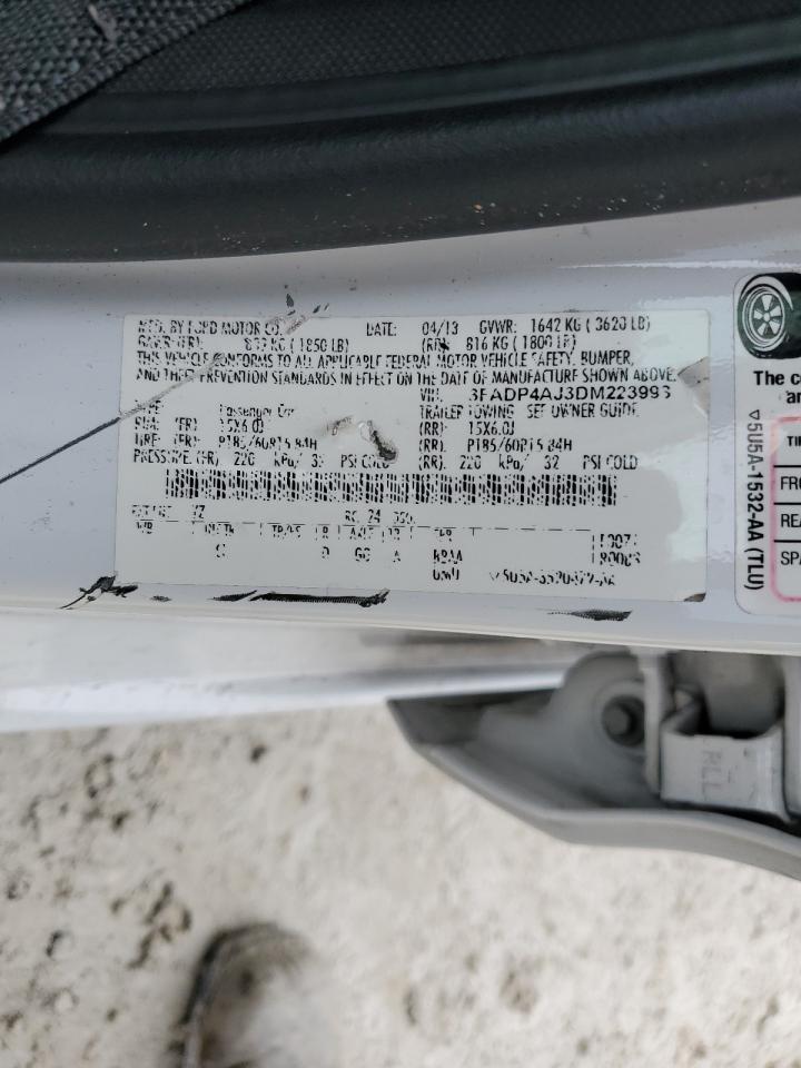 2013 Ford Fiesta VIN 3FADP4AJ3DM223993 Copart auction photo, front end damage thumbnail 15