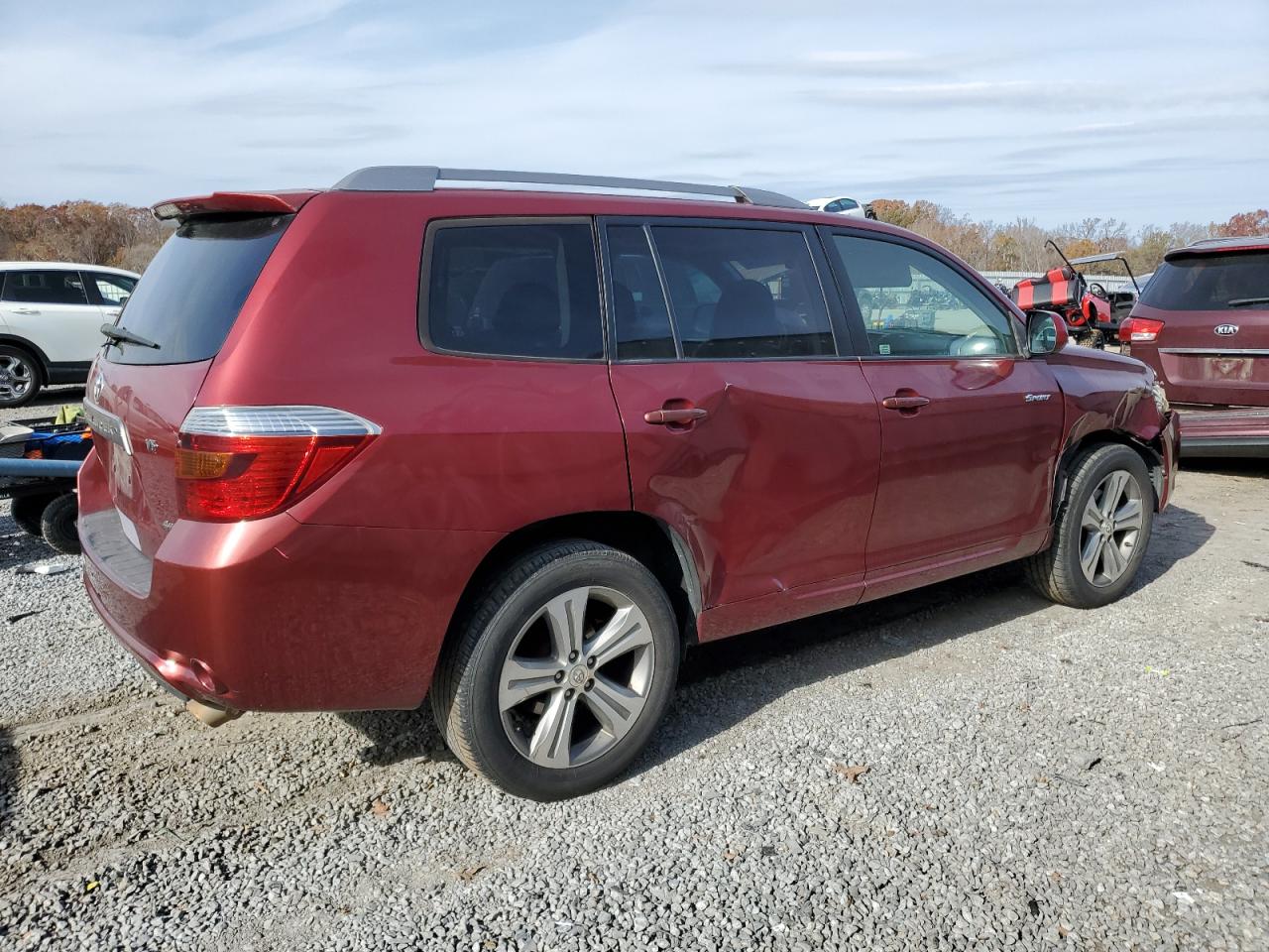 2008 Toyota Highlander VIN JTEES43A882040673 Copart auction photo, front end / side damage thumbnail 3