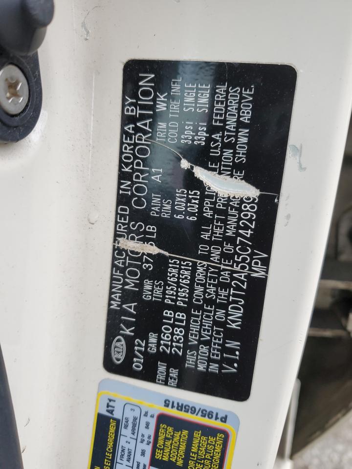 2012 KIA Soul VIN KNDJT2A55C7429891 Copart auction photo, undercarriage damage thumbnail 13
