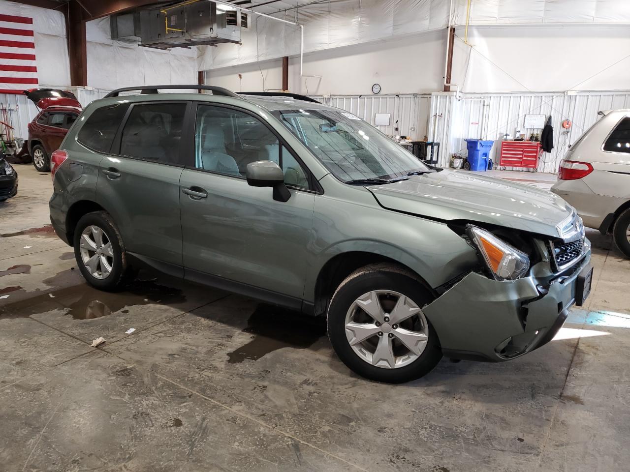 2016 Subaru Forester VIN JF2SJADC6GH509958 Copart auction photo, front end / side damage thumbnail 4