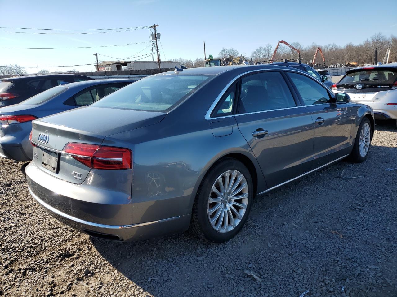 2015 Audi A8 VIN WAU32AFD7FN039765 Copart auction photo, undercarriage damage thumbnail 3
