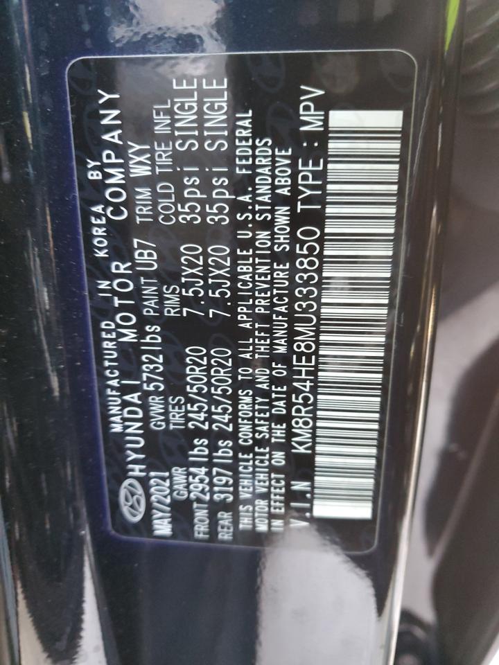2021 Hyundai Palisade VIN KM8R54HE8MU333850 Copart auction photo, front end damage thumbnail 14