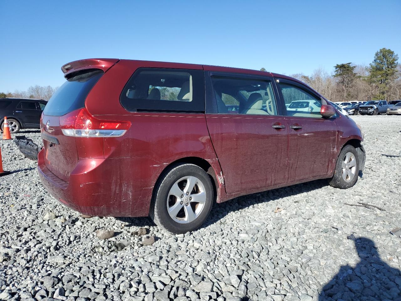 2012 Toyota Sienna VIN 5TDKA3DC8CS016489 Copart auction photo, all over damage thumbnail 3