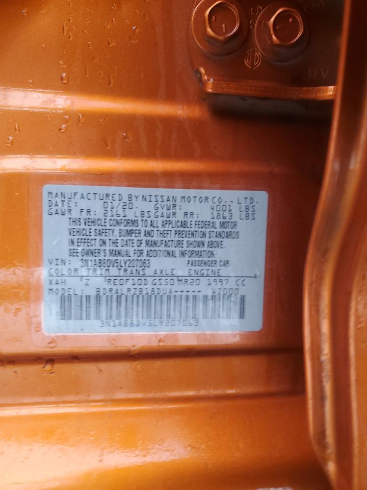 2020 Nissan Sentra VIN 3N1AB8DV5LY207063 Copart auction photo, front end damage thumbnail 14