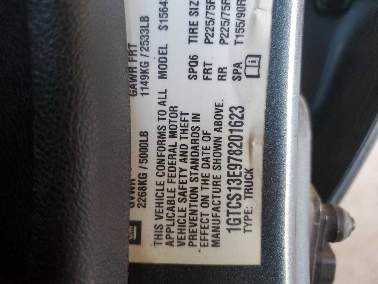 2007 GMC Canyon VIN 1GTCS13E978201623 Copart auction photo, front end / undercarriage damage thumbnail 12