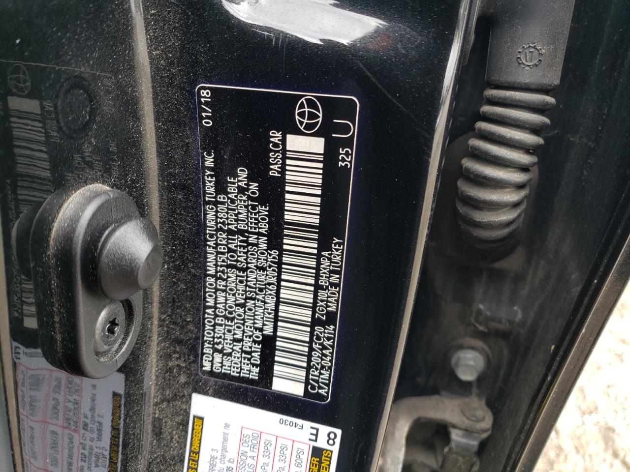 2018 Toyota C-HR VIN NMTKHMBX6JR057156 Copart auction photo, front end / rear end damage thumbnail 13