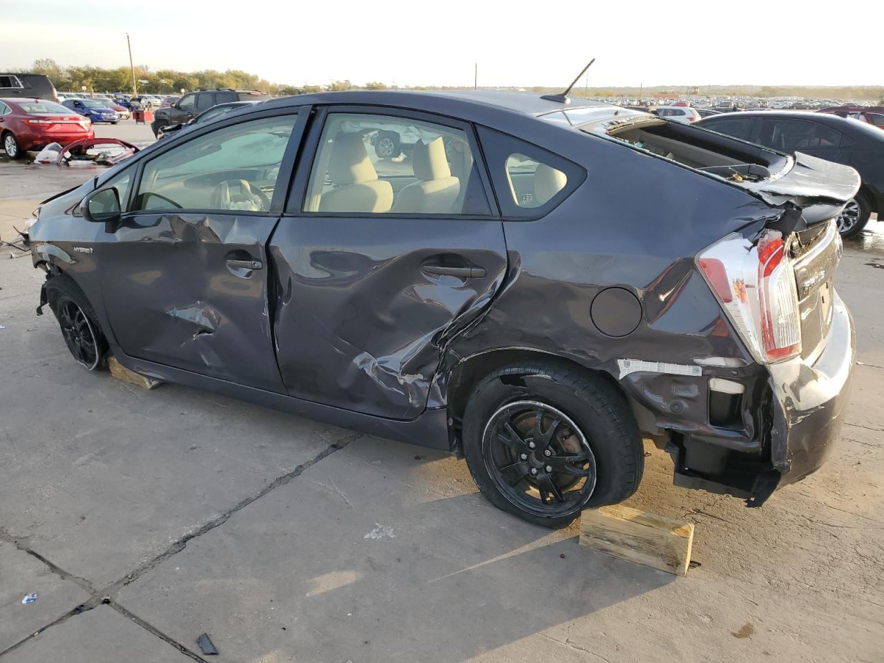 2014 Toyota Prius VIN JTDKN3DU2E0365201 Copart auction photo, all over damage thumbnail 2