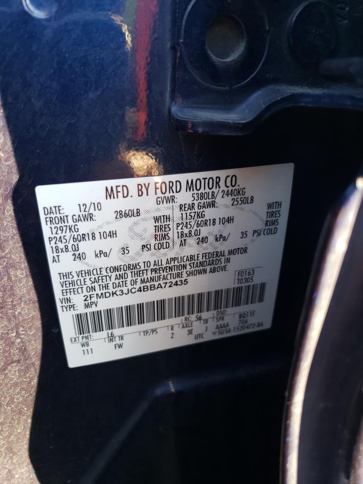 2011 Ford Edge VIN 2FMDK3JC4BBA72435 Copart auction photo, front end / minor dent/scratches damage thumbnail 13