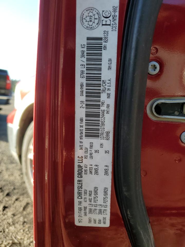 2010 Dodge RAM VIN 1D7RV1GT8AS124446 Copart auction photo, rear end damage thumbnail 12