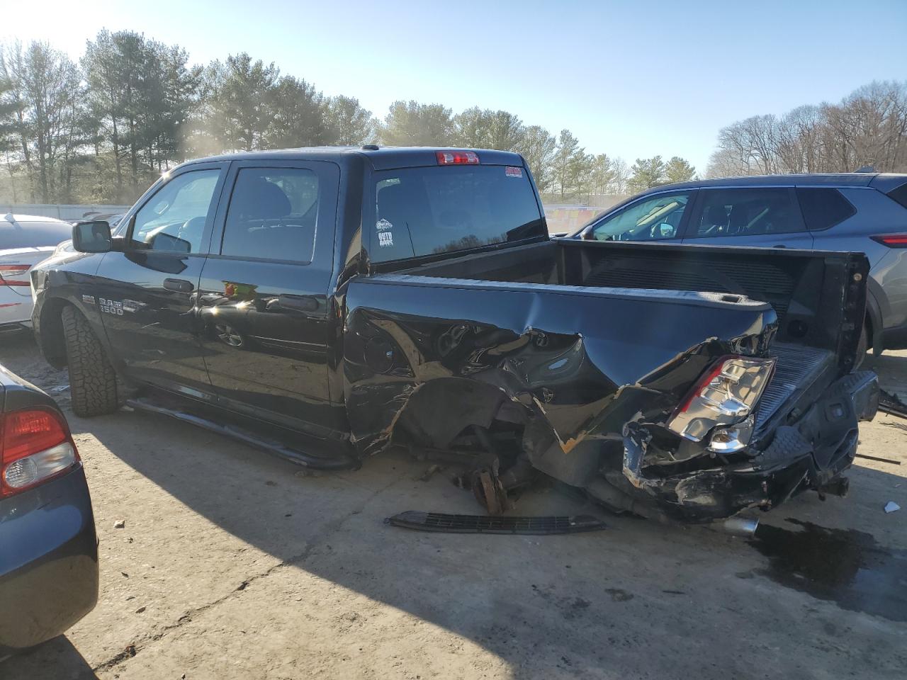 2014 RAM 1500 VIN 1C6RR7KT5ES302996 Copart auction photo, rear end / undercarriage damage thumbnail 2