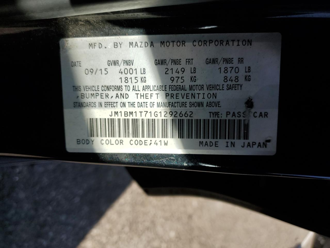 2016 Mazda 3 VIN JM1BM1T71G1292662 Copart auction photo, front end damage thumbnail 12