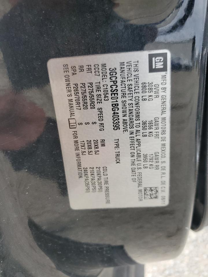 2011 Chevrolet Silverado VIN 3GCPCSE01BG403395 Copart auction photo, all over damage thumbnail 12