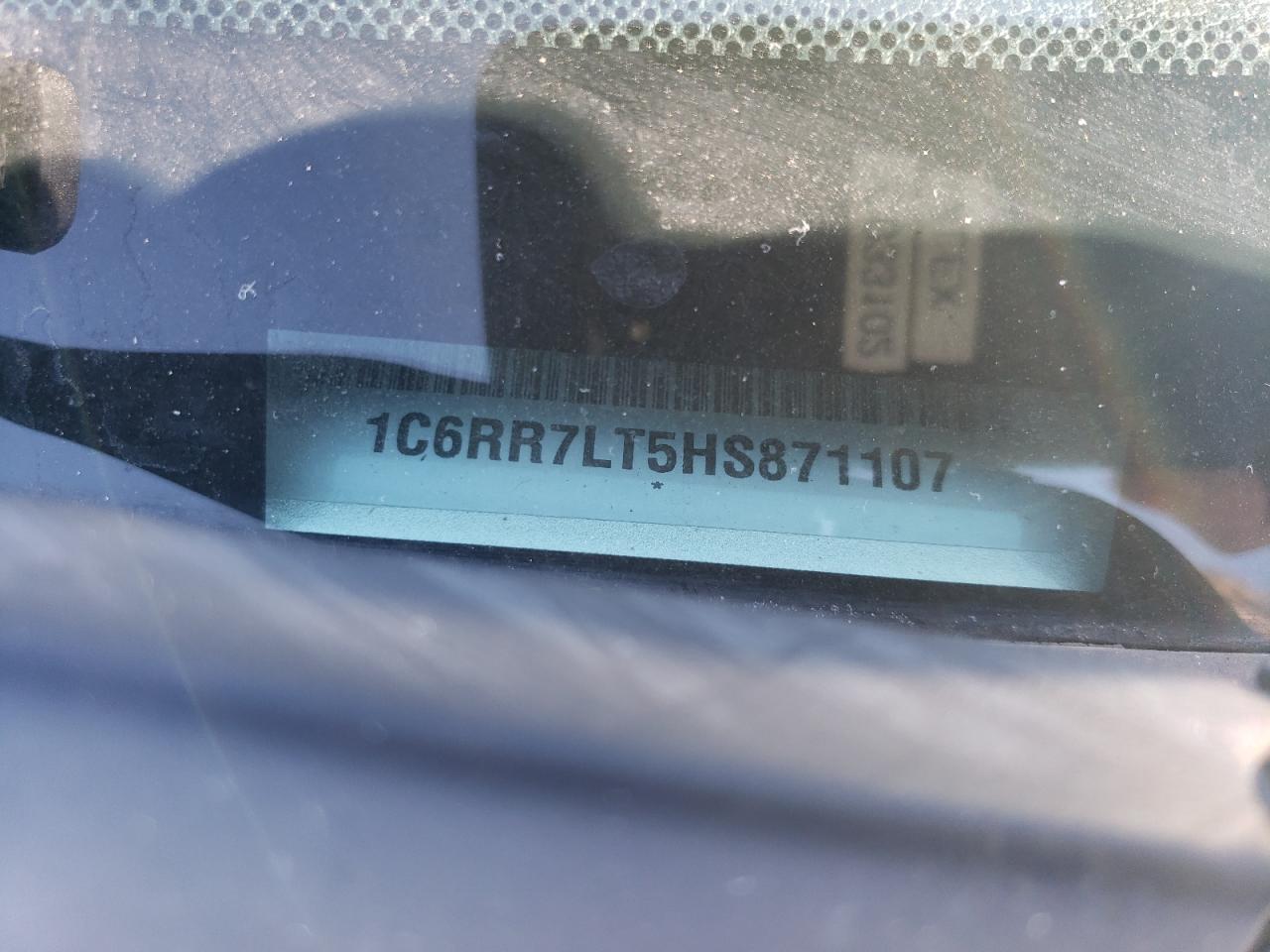 2017 RAM 1500 VIN 1C6RR7LT5HS871107 Copart auction photo, rear end damage thumbnail 13