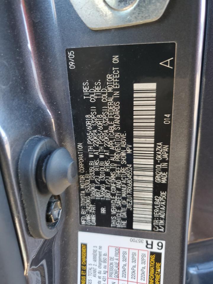 2006 Toyota 4Runner VIN JTEZU17RX68045524 Copart auction photo, front end damage thumbnail 16