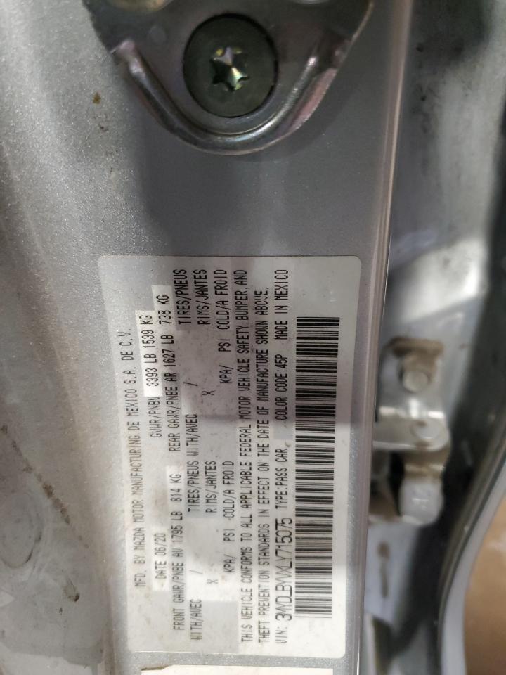 2020 Toyota Yaris VIN 3MYDLBYVXLY715075 Copart auction photo, rear end damage thumbnail 12