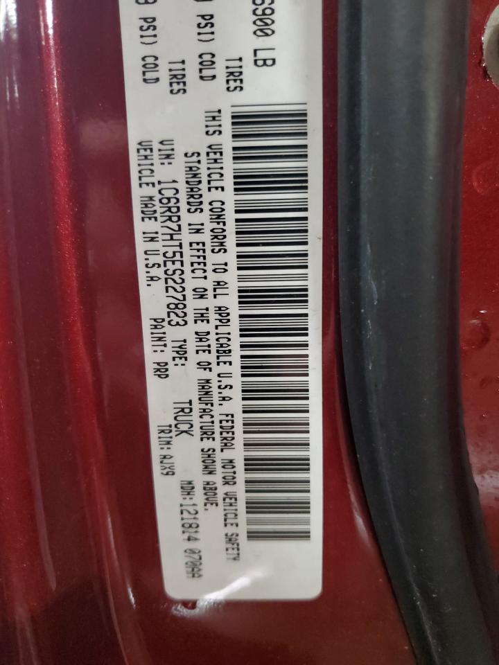 2014 RAM 1500 VIN 1C6RR7HT5ES227823 Copart auction photo, side damage thumbnail 12