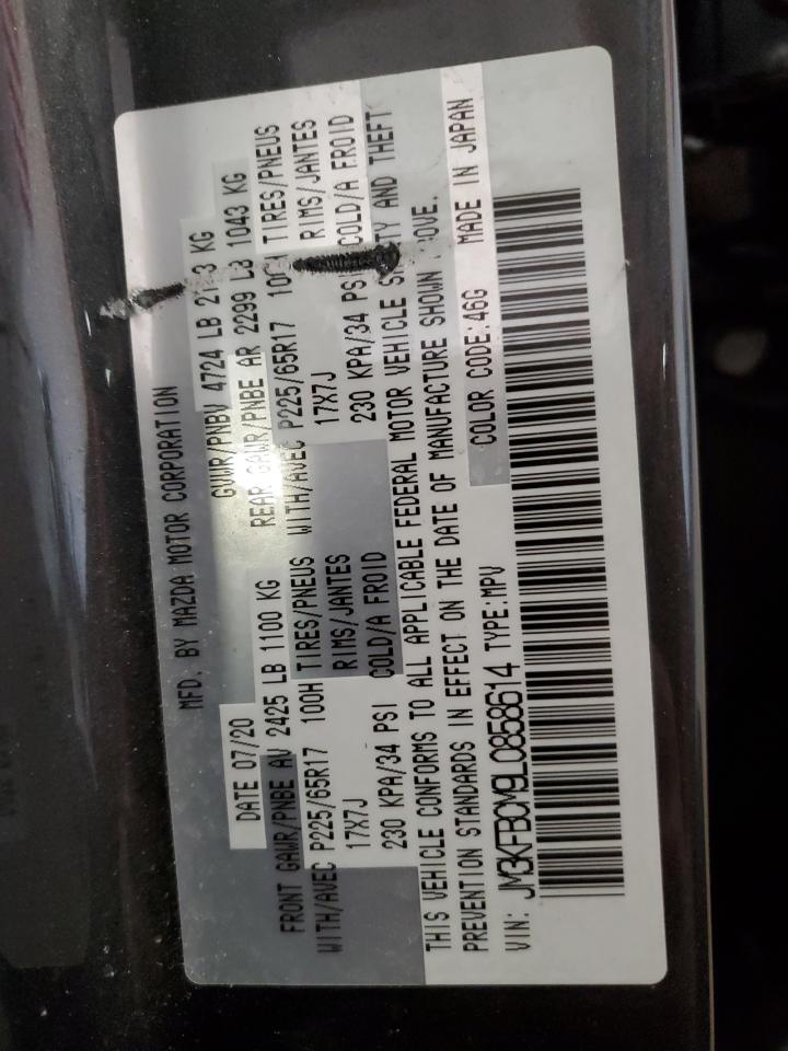 2020 Mazda CX-5 VIN JM3KFBCM9L0858614 Copart auction photo, side / front end damage thumbnail 15