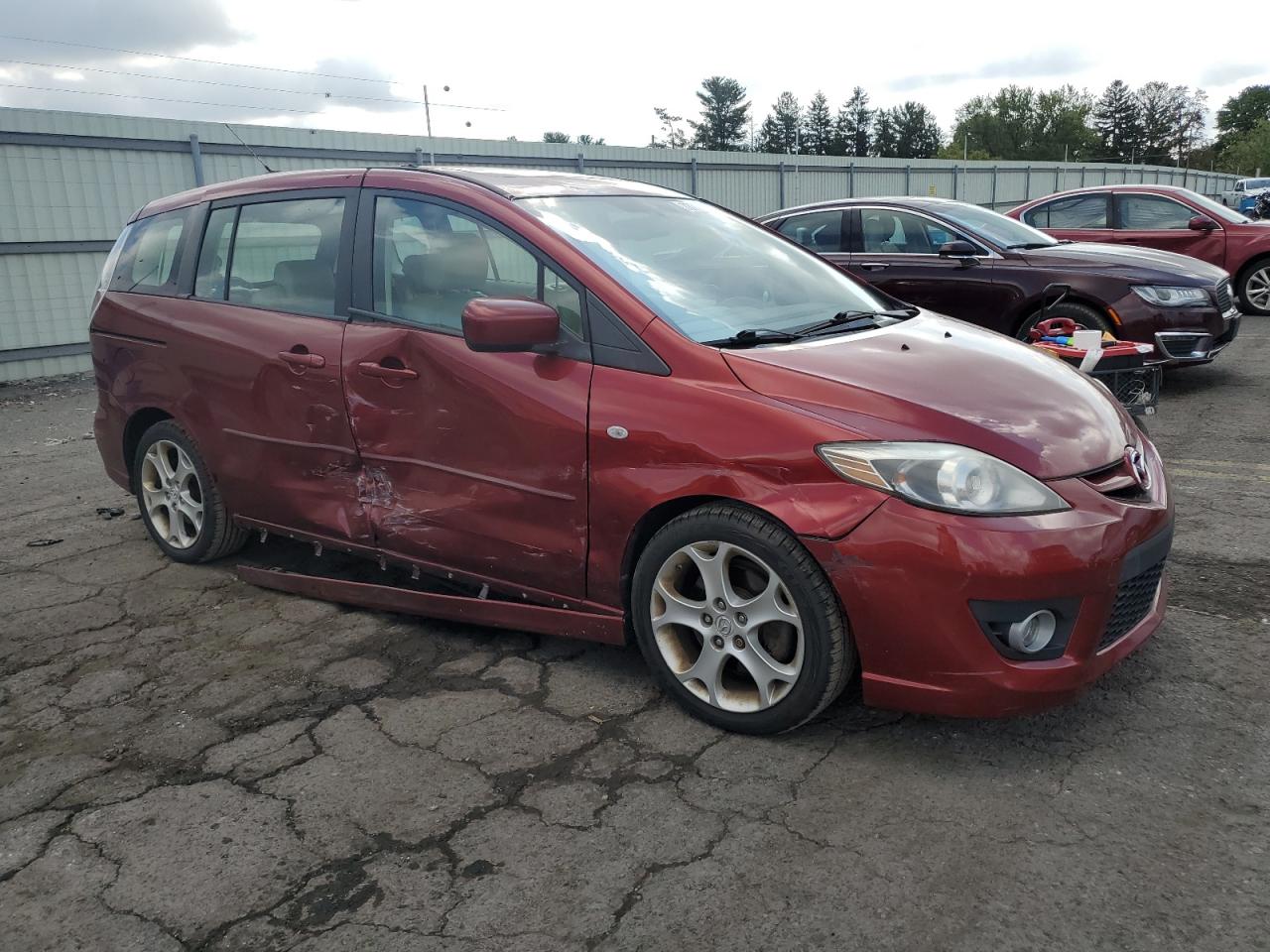 2008 Mazda 5 VIN JM1CR293780303218 Copart auction photo, side damage thumbnail 4