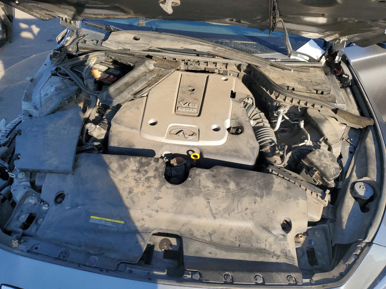 2015 Infiniti Q50 VIN JN1BV7AR9FM413930 Copart auction photo, side / front end damage thumbnail 11
