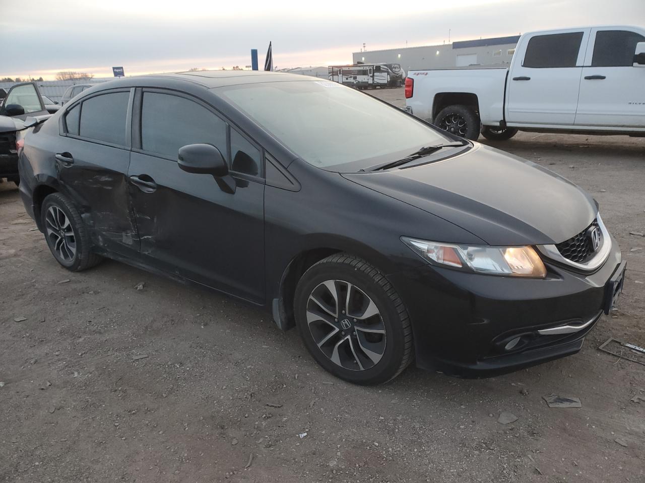 2013 Honda Civic VIN 19XFB2F9XDE051640 Copart auction photo, side / rear end damage thumbnail 4