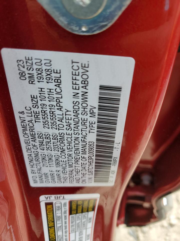 2023 Acura RDX VIN 5J8TC1H53PL009053 Copart auction photo, side / front end damage thumbnail 14