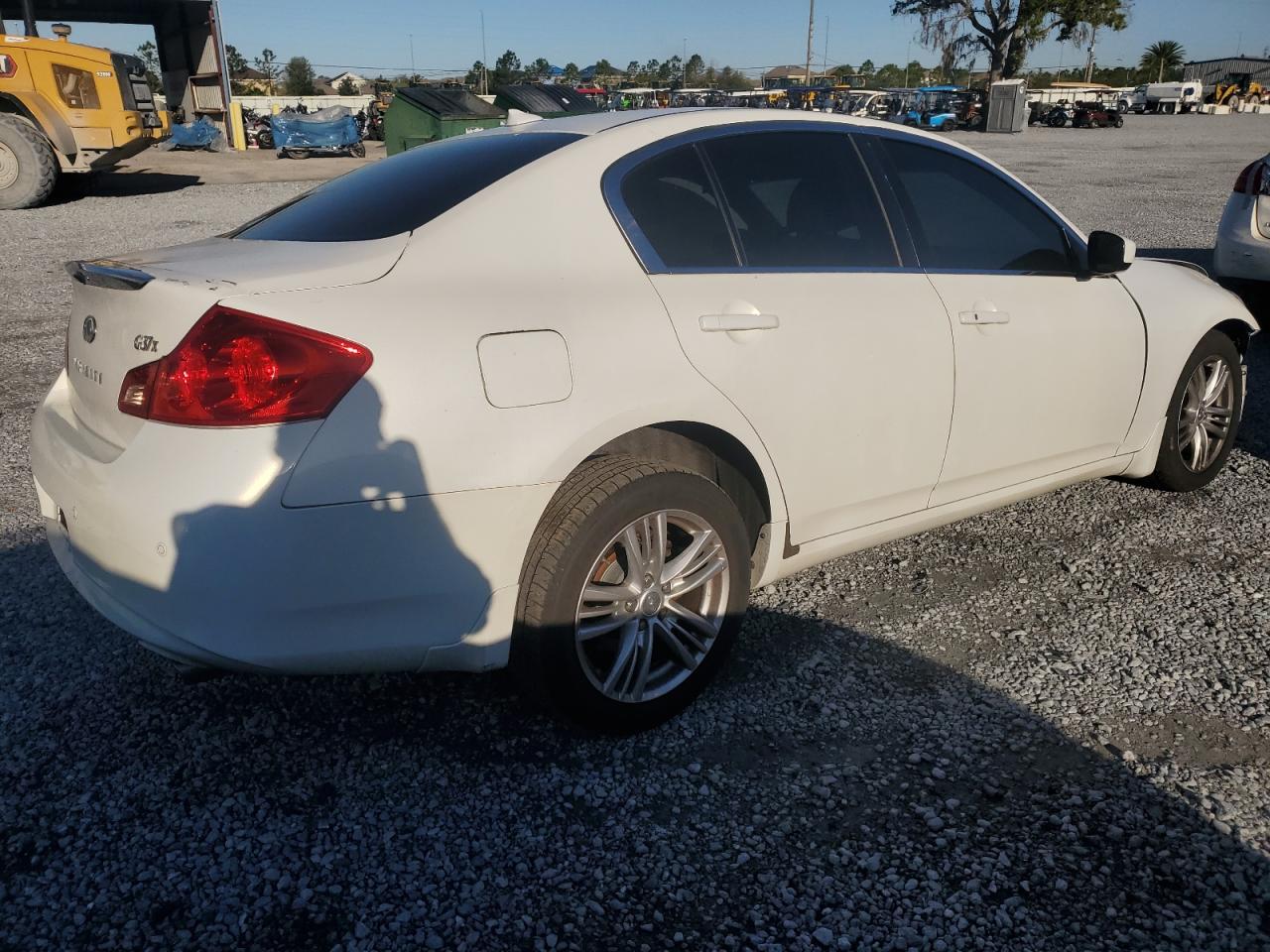 2011 Infiniti G VIN JN1CV6AR2BM400221 Copart auction photo, front end / side damage thumbnail 3