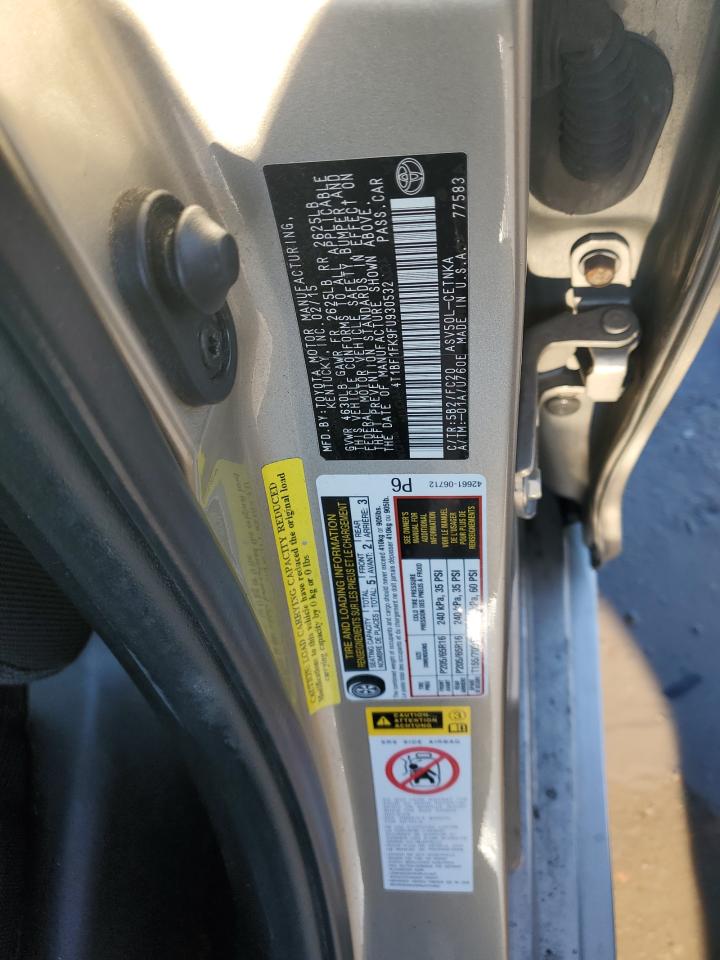 2015 Toyota Camry VIN 4T1BF1FK9FU930532 Copart auction photo, rear end / front end damage thumbnail 14