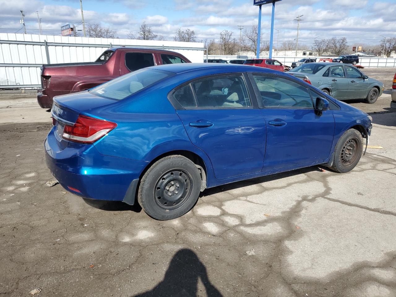 2014 Honda Civic VIN 19XFB2F57EE012518 Copart auction photo, front end / rear end damage thumbnail 3