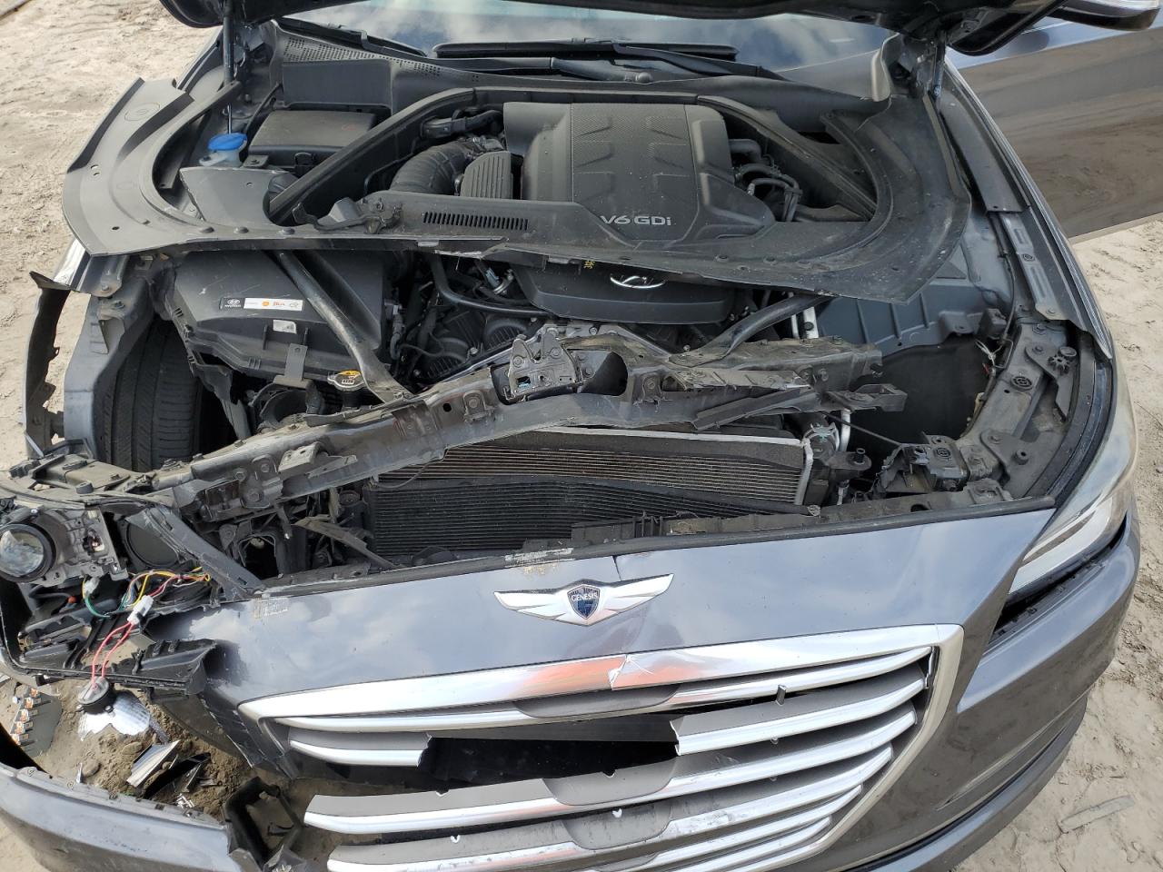 2016 Hyundai Genesis VIN KMHGN4JE2GU117482 Copart auction photo, front end damage thumbnail 12