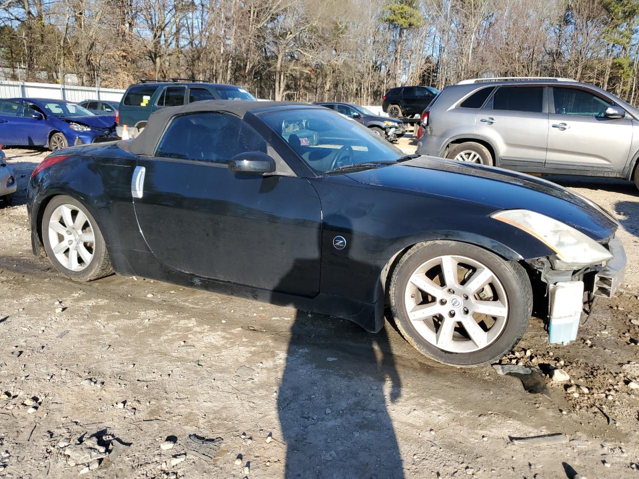 2005 Nissan 350Z VIN JN1AZ36A95M753301 Copart auction photo, front end / top/roof damage thumbnail 4