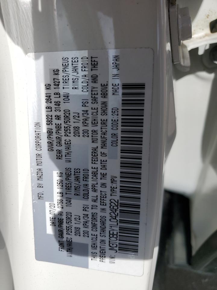 2020 Mazda CX-9 VIN JM3TCBEY1L0424622 Copart auction photo, water/flood damage thumbnail 13