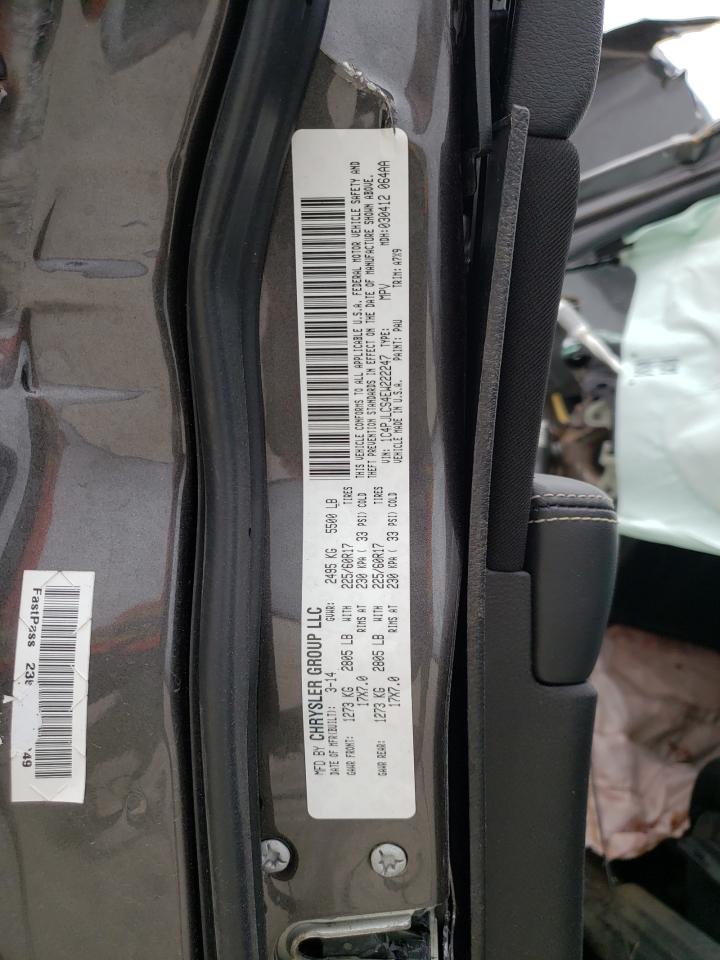 2014 Jeep Grand Cherokee VIN 1C4PJLCS4EW222247 Copart auction photo, front end / side damage thumbnail 15