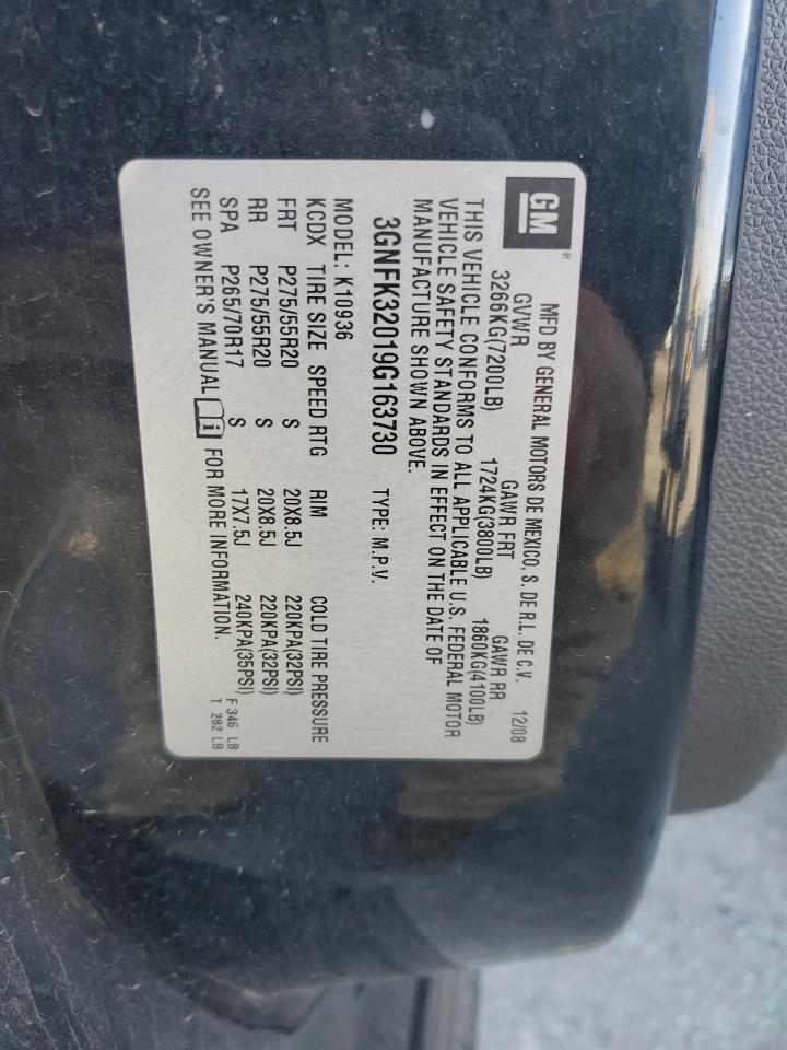 2009 Chevrolet Avalanche VIN 3GNFK32019G163730 Copart auction photo, undercarriage / side damage thumbnail 15