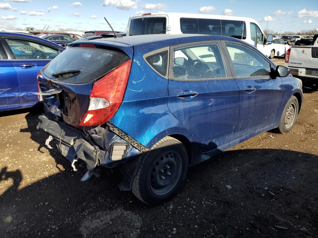 2017 Hyundai Accent VIN KMHCT5AE1HU319628 Copart auction photo, rear end damage thumbnail 3