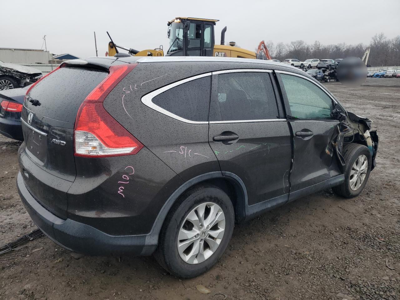 2013 Honda CR-V VIN 5J6RM4H79DL046414 Copart auction photo, side / front end damage thumbnail 3