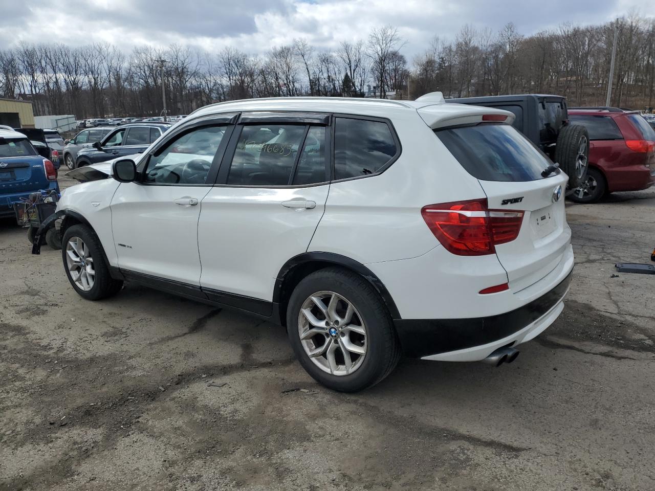 2012 BMW X3 VIN 5UXWX7C57CL737672 Copart auction photo, front end / minor dent/scratches damage thumbnail 2