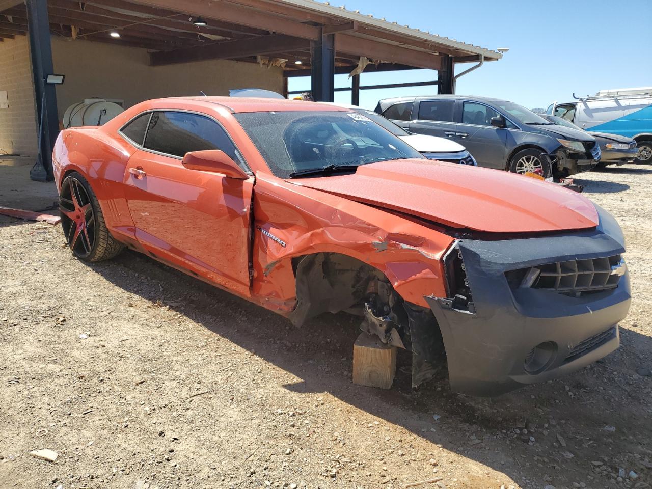 2013 Chevrolet Camaro VIN 2G1FA1E32D9234970 Copart auction photo, front end / side damage thumbnail 4