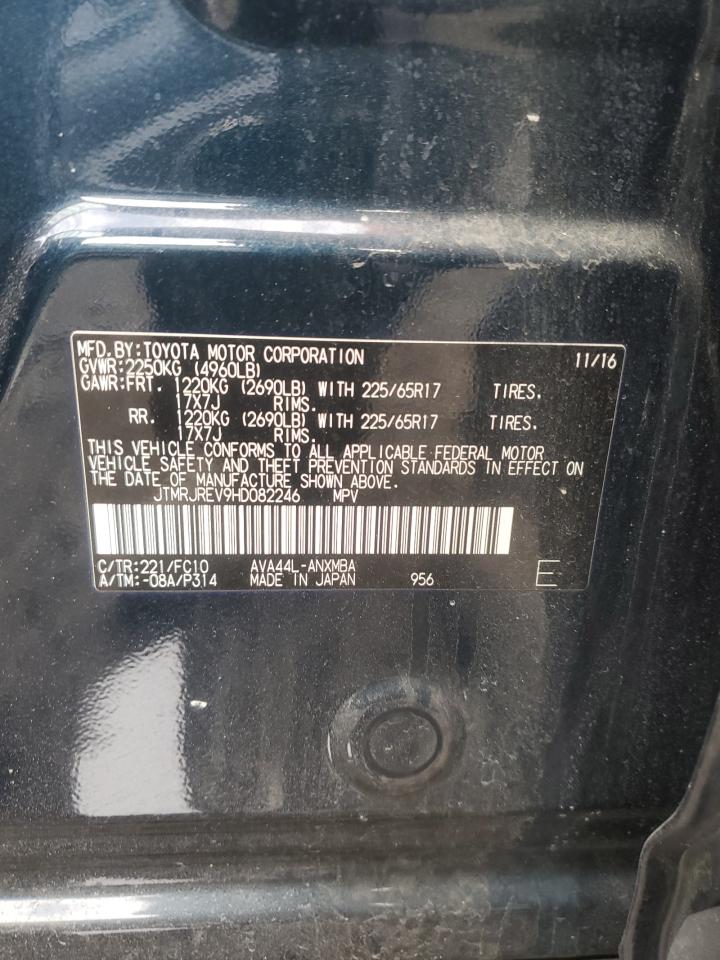 2017 Toyota RAV 4 VIN JTMRJREV9HD082246 Copart auction photo, side damage thumbnail 13