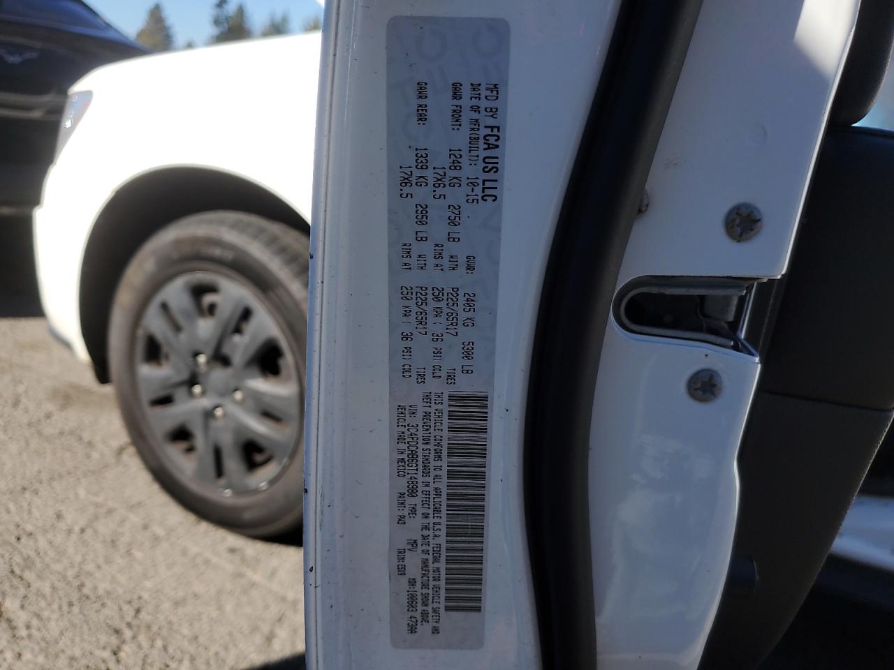 2016 Dodge Journey VIN 3C4PDCAB6GT148980 Copart auction photo, all over damage thumbnail 12