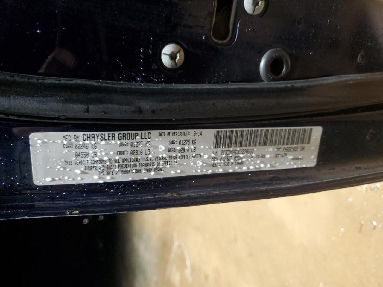 2014 Dodge Challenger VIN 2C3CDYAG3EH270553 Copart auction photo, front end damage thumbnail 12