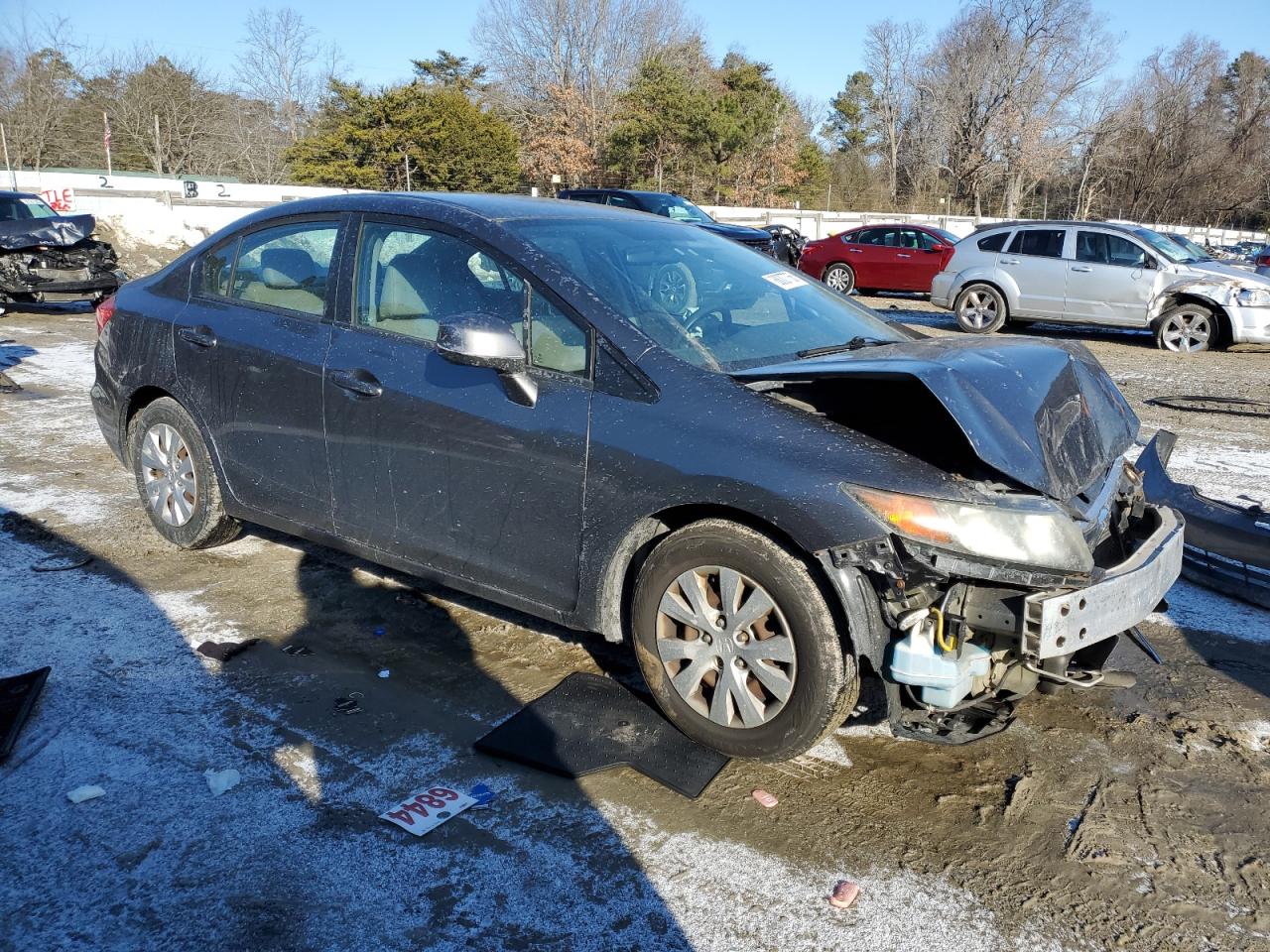 2012 Honda Civic VIN 2HGFB2F59CH308188 Copart auction photo, all over damage thumbnail 4